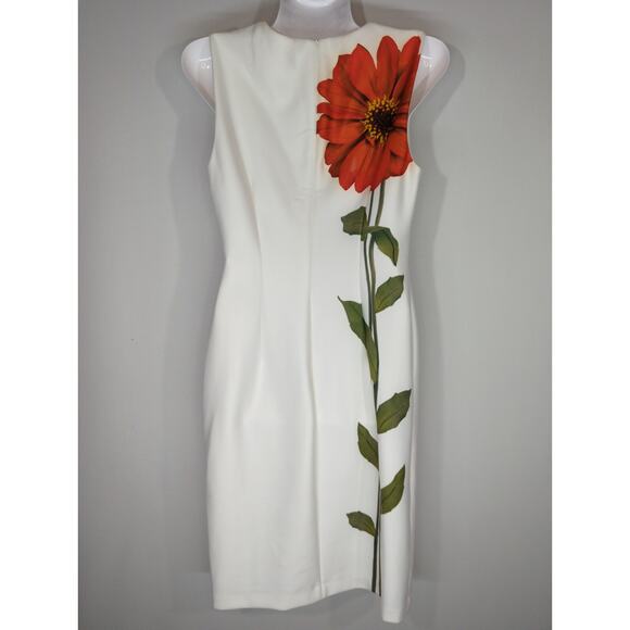 Calvin Klein Single Flower Sheath Dress Women's 4 NWT Corpcore Preppy Modest - Picture 7 of 10